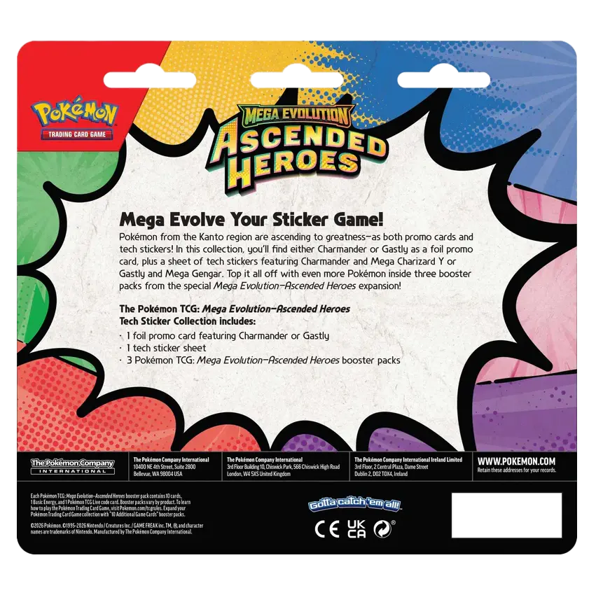 Mega Evolution: Ascended Heroes Tech Sticker Collection Set - Gastly & Charmander - ME: Ascended Heroes (ASC)