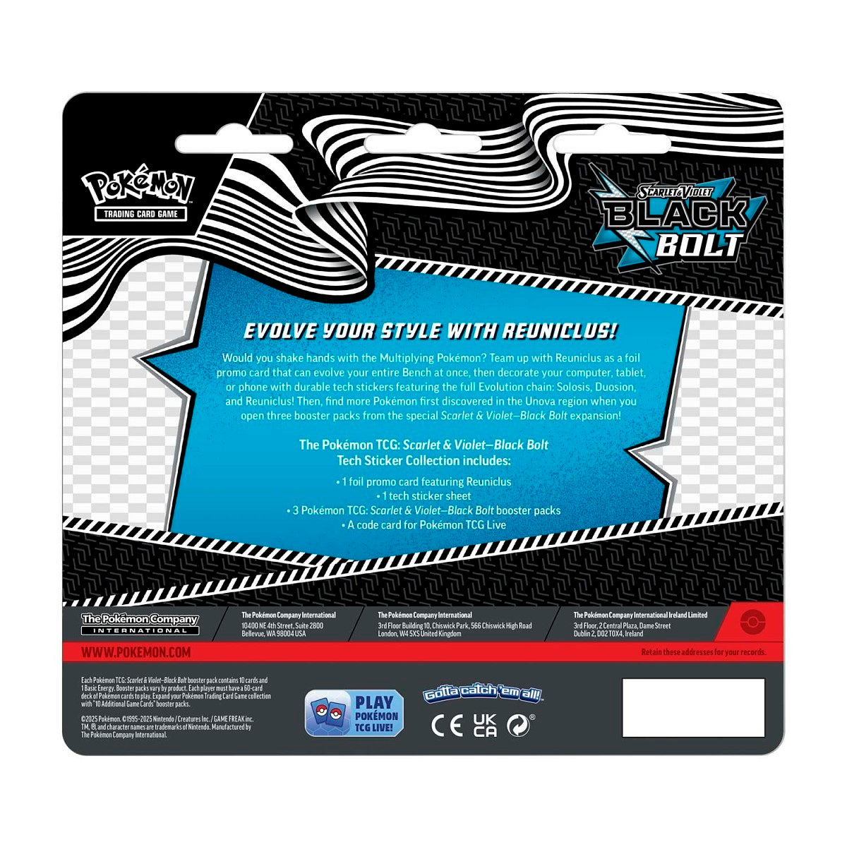 Pair of Black Bolt & White Flare Tech Sticker Collections - SV: Black Bolt (BLK)/SV: White Flare (WHT)