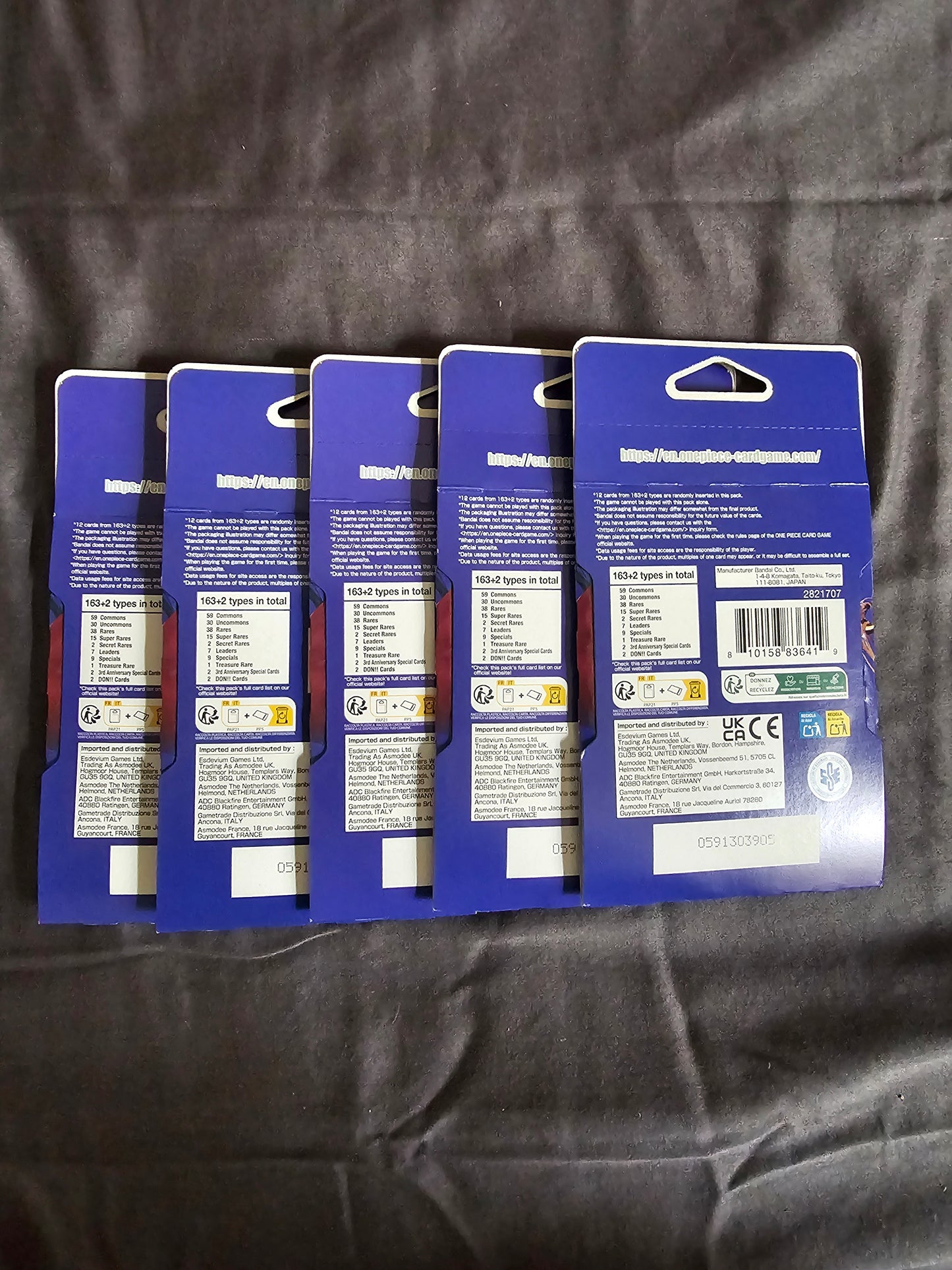 One Piece TCG  -   Sleeved Booster Pack Bundle x5 - The Azure Sea's Seven (OP14)