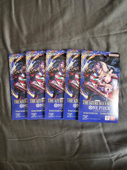 One Piece TCG  -   Sleeved Booster Pack Bundle x5 - The Azure Sea's Seven (OP14)