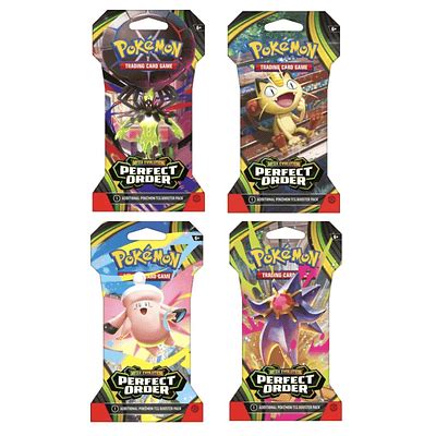 Pokémon TCG: Perfect Order - Sleeved Booster Pack Art Set & Makuhita Checklane Blister Bundle