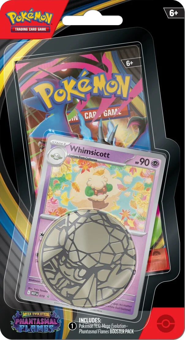 Phantasmal Flames(ME02) Single Pack Checklane Blister Bundle [Cottonee] & [Whimsicott] (Set of 2 checklane blister packs)