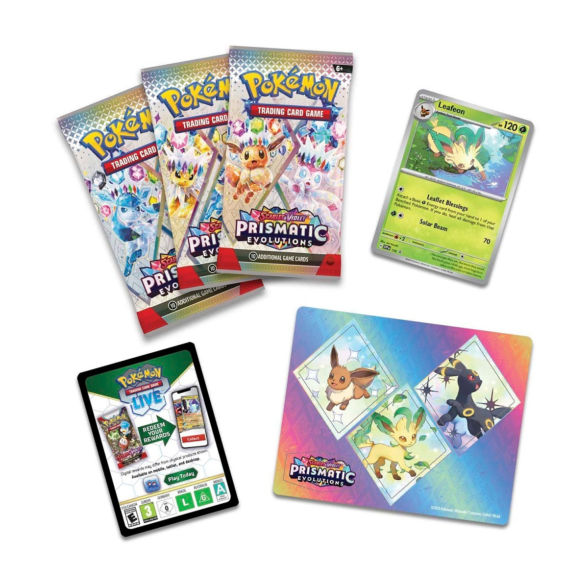 Prismatic Evolutions Tech Sticker Collections - Set of 3